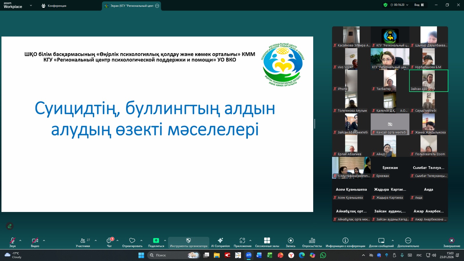 : Рабочее совещание по вопросам профилактики суицидального поведения и буллинга